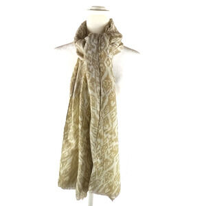 Tan White Sheer Scarf Rectangle 73 X 36